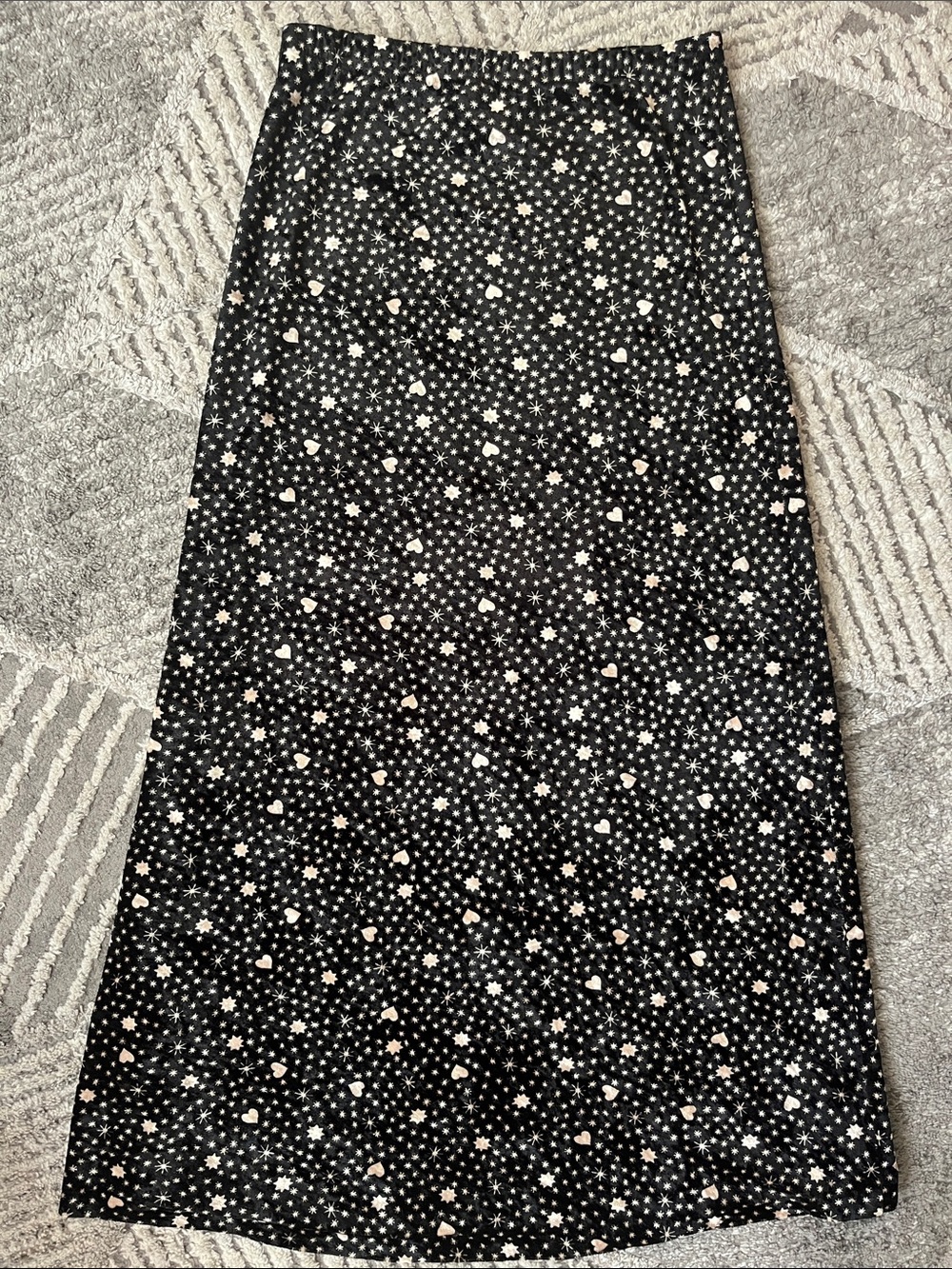 Celestial Patterned Velvet Maxi Skirt - Size S Whimsygoth Witch Boho